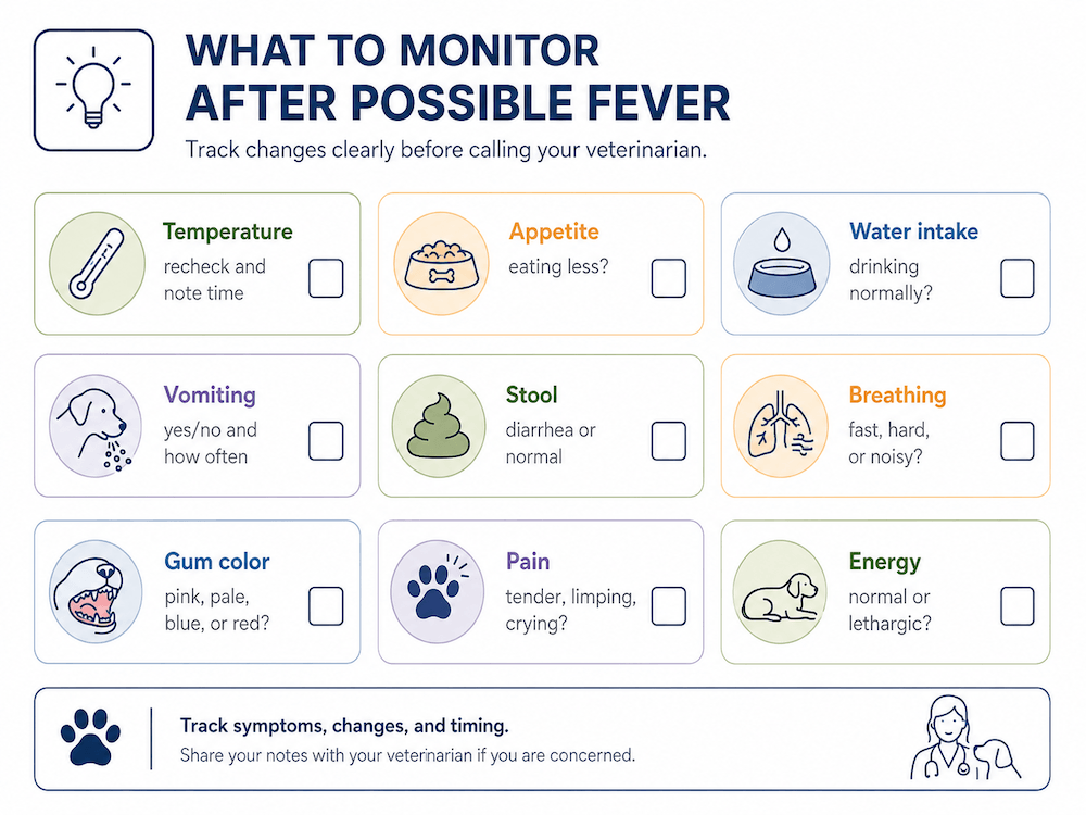 Pet health checklist after fever