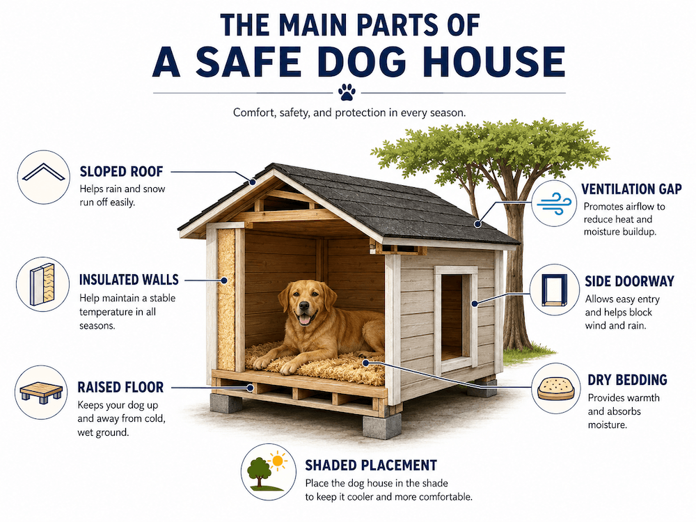 Safe and comfortable dog house design