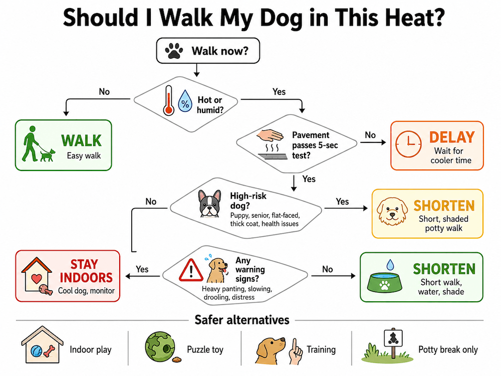 Should I walk my dog in heat