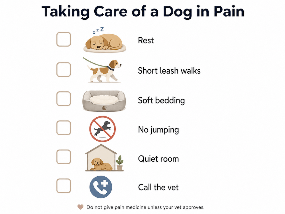 Taking care of a dog in pain