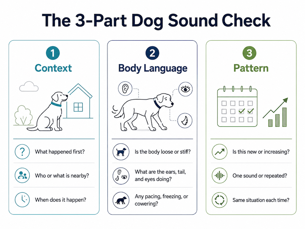 The 3-part dog sound check - HOW TO UNDERSTAND dog sounds