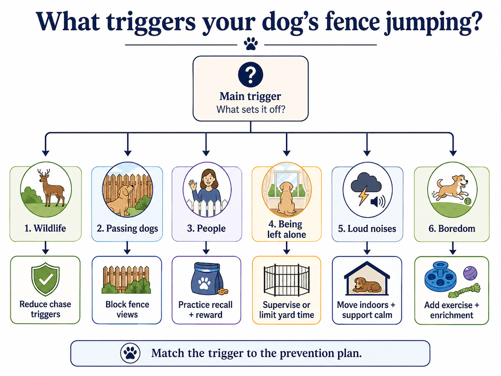 What triggers your dog's fence jumping-