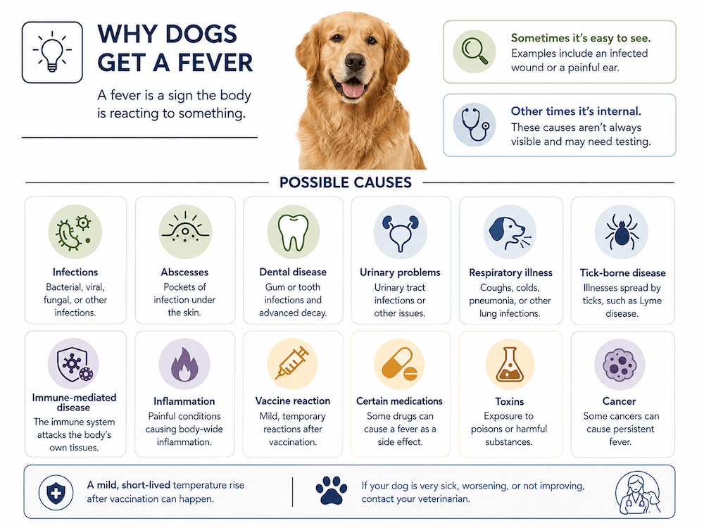 Why dogs get a fever- causes explained