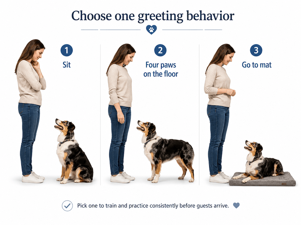 Choose your dog's greeting behavior