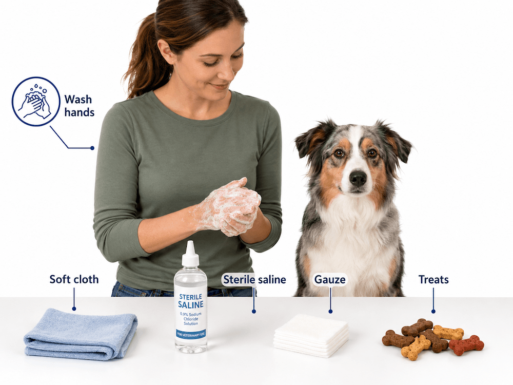 Preparing for a pet's eye care