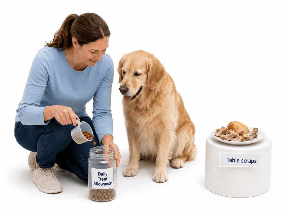 Daily treat portioning for pets
