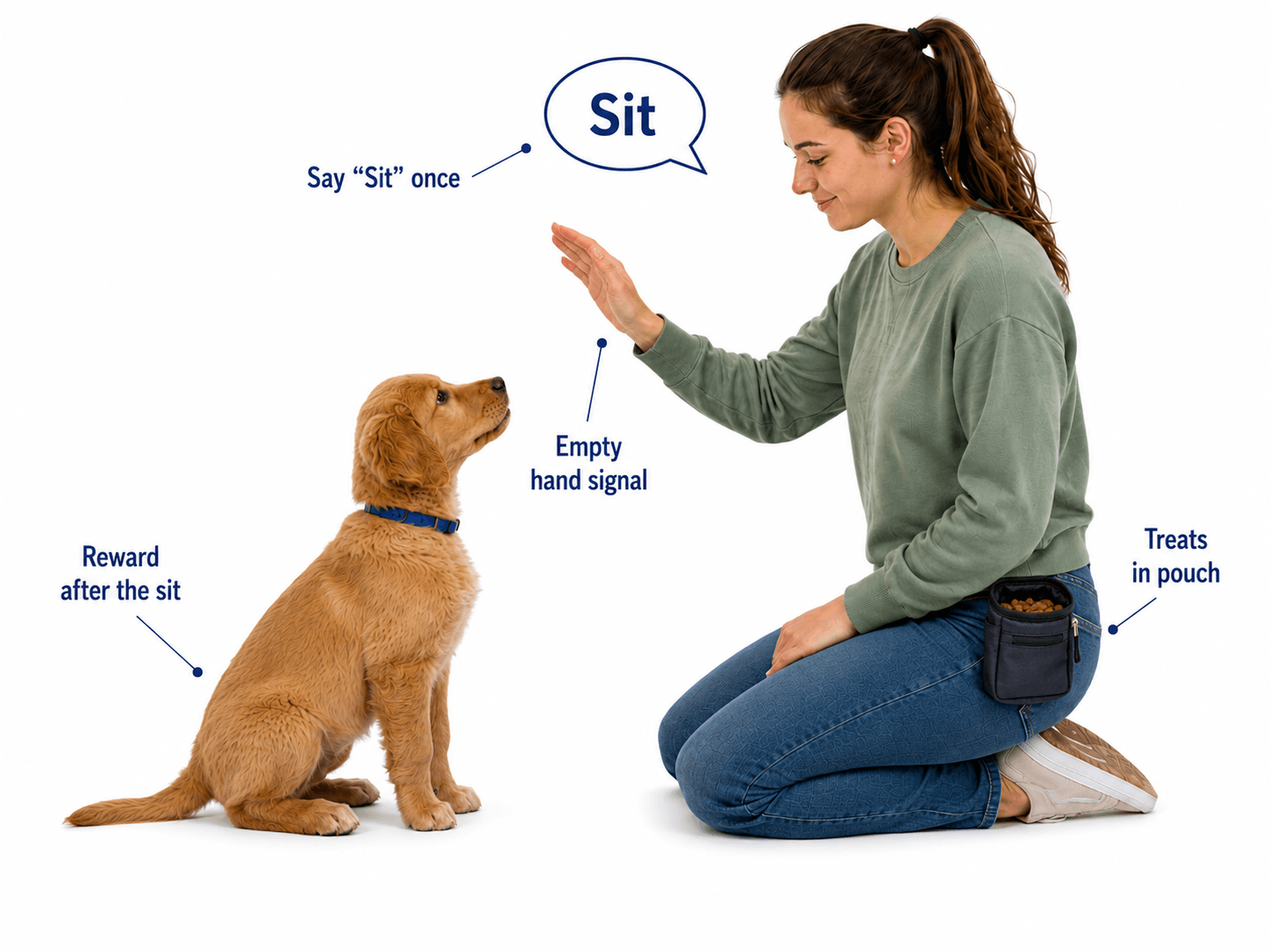 Dog training basics in action