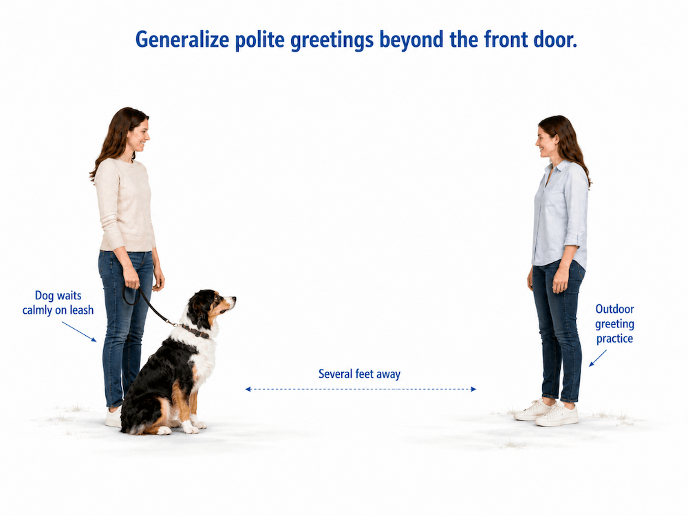Polite greeting training for dogs
