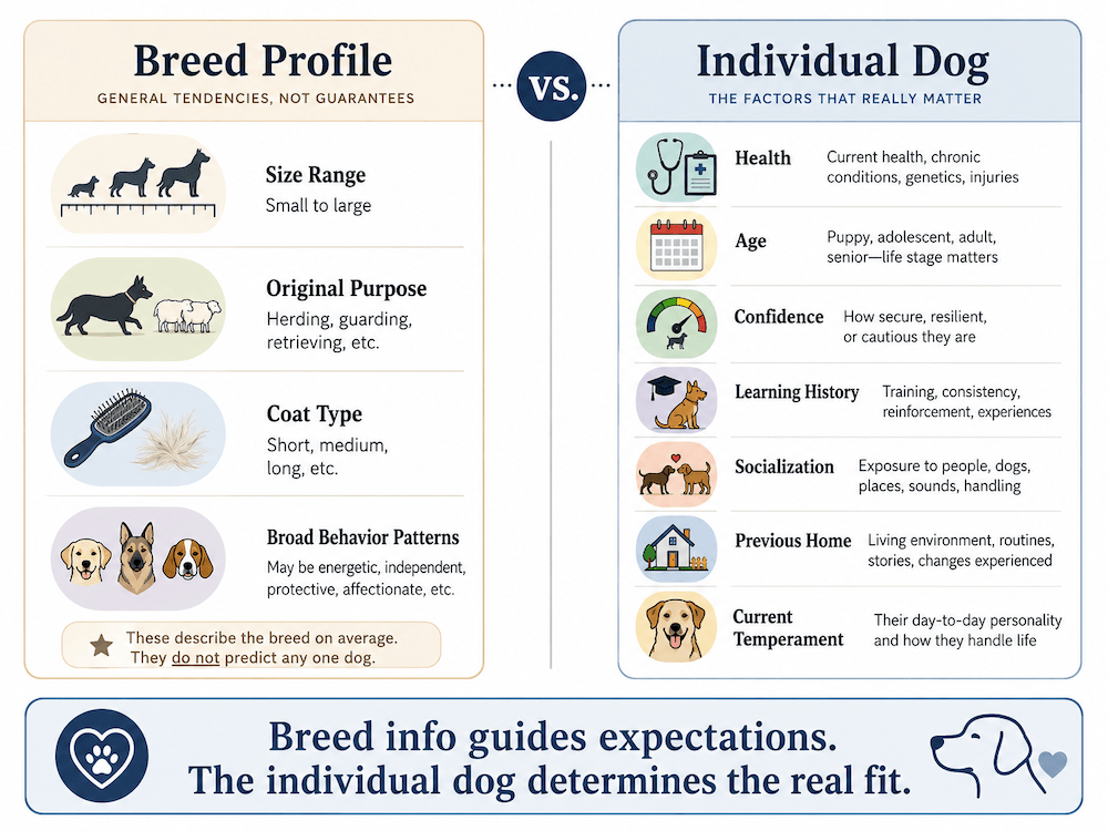 Breed vs individual dog comparison
