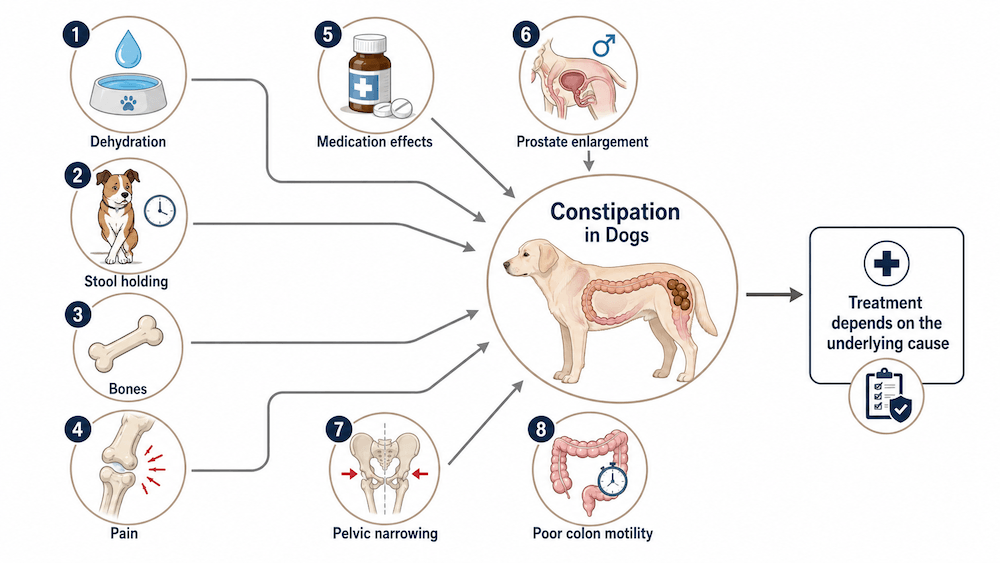 Causes and treatment for dog constipation