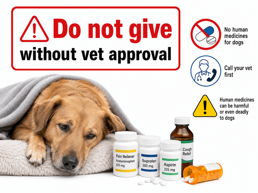 Do not give human medicine to dogs