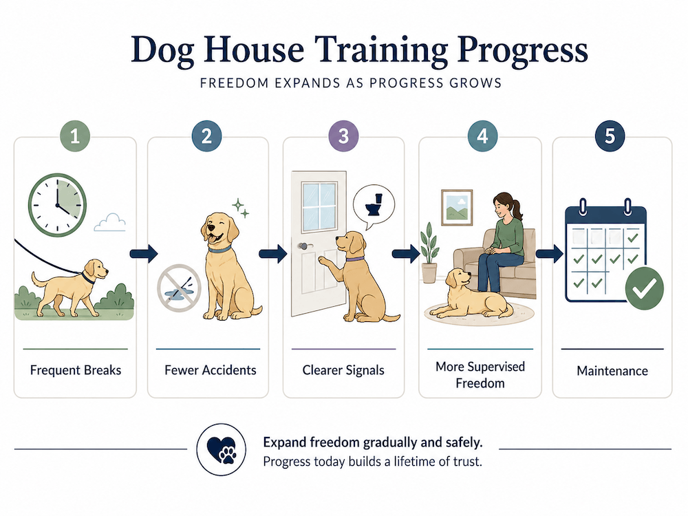 Dog house training progress guide