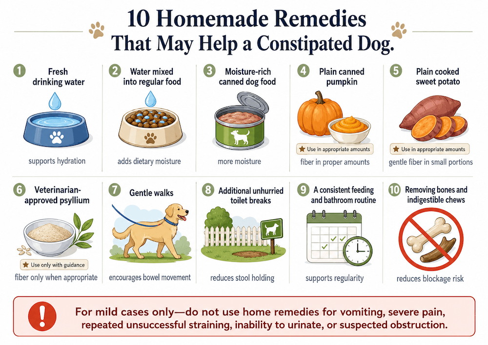 Homemade remedies for constipated dogs