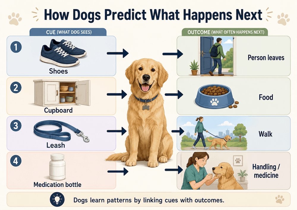 How dogs learn cues and outcomes