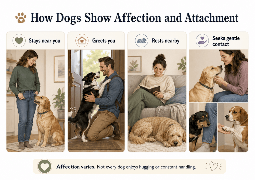 How dogs show affection and attachment