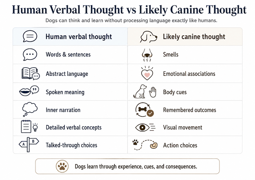 Human vs canine thought comparison