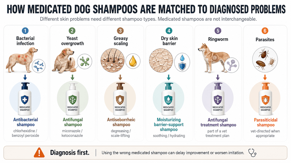 Medicated dog shampoos for skin problems