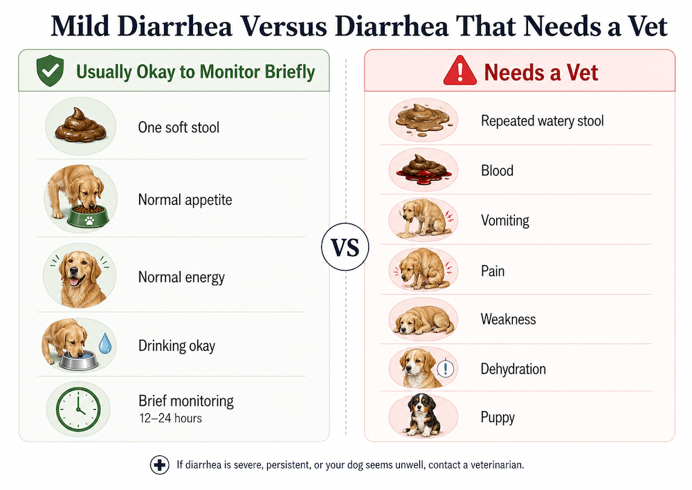 Mild vs concerning diarrhea in dogs