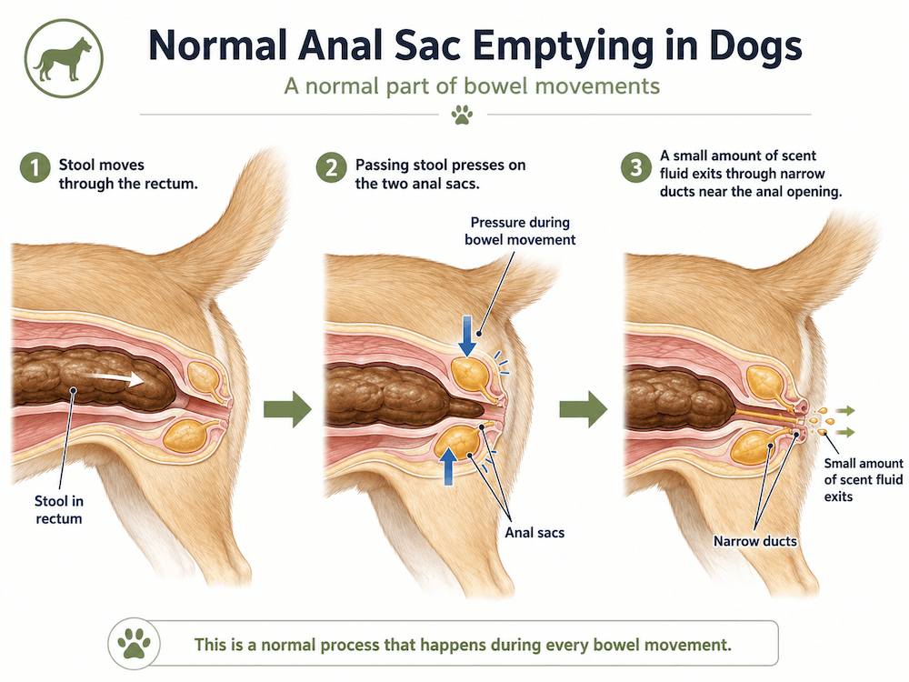 Normal anal sac emptying in dogs