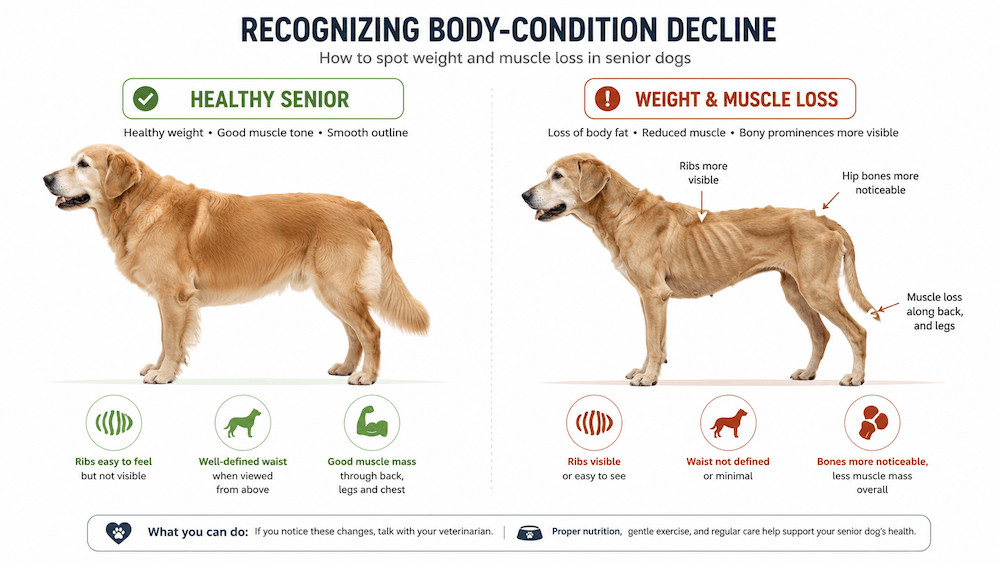 Recognizing body condition decline in dogs