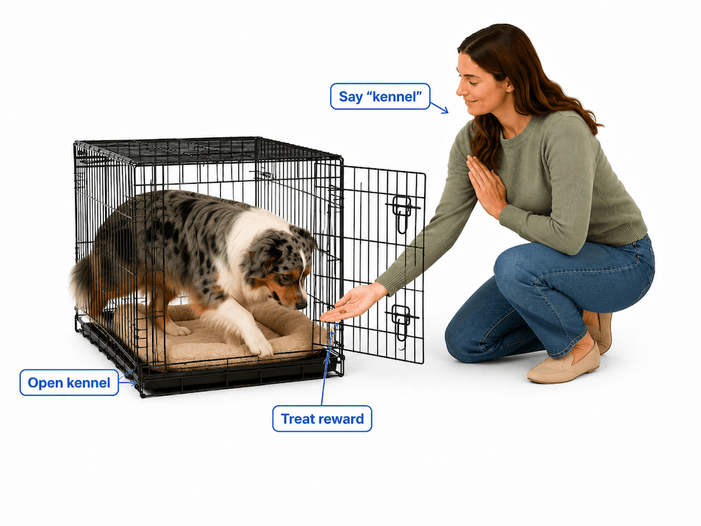 Teaching your dog to go in the kennel
