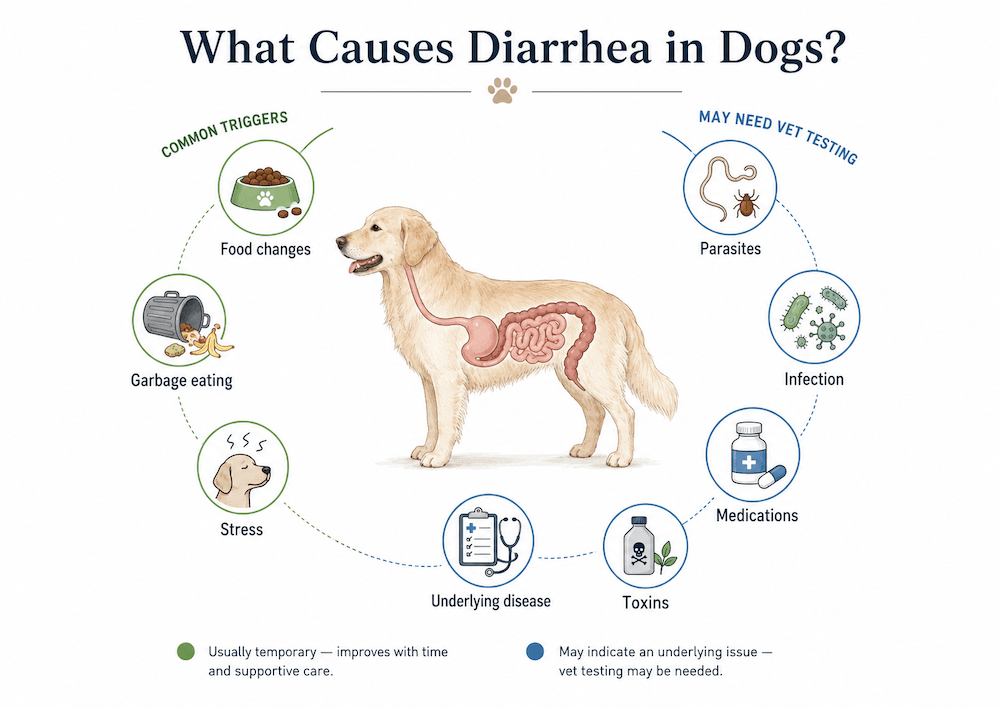 What causes diarrhea in dogs