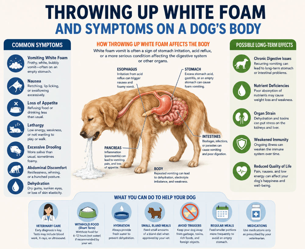 dog Throwing Up White Foam symptoms