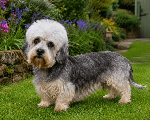 Dandie Dinmont Terrier garden