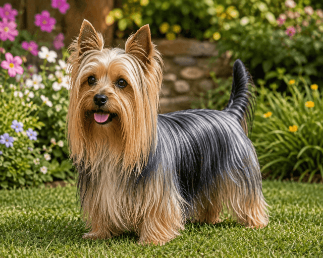 Silky Terrier garden
