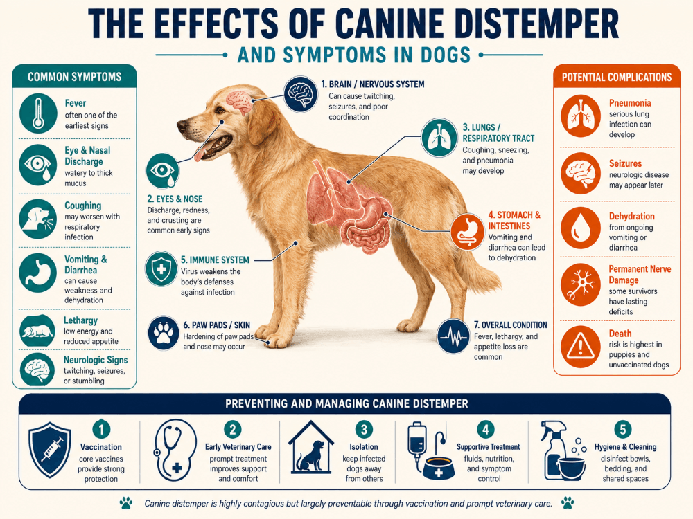 symptoms of canine distemper in dogs