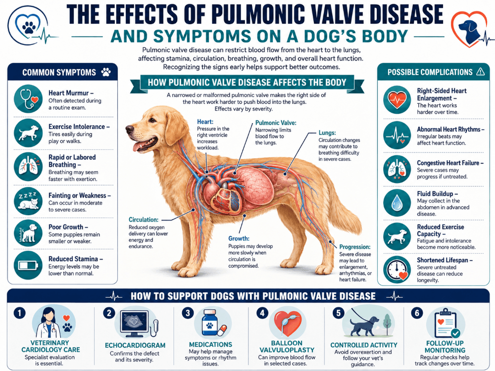 symptoms of pulmonic valve disease in dogs