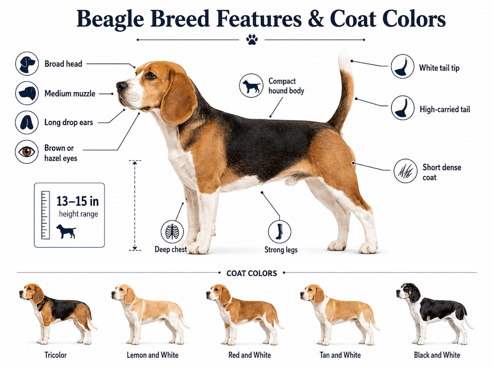 Beagle Breed Features and Coat Colors