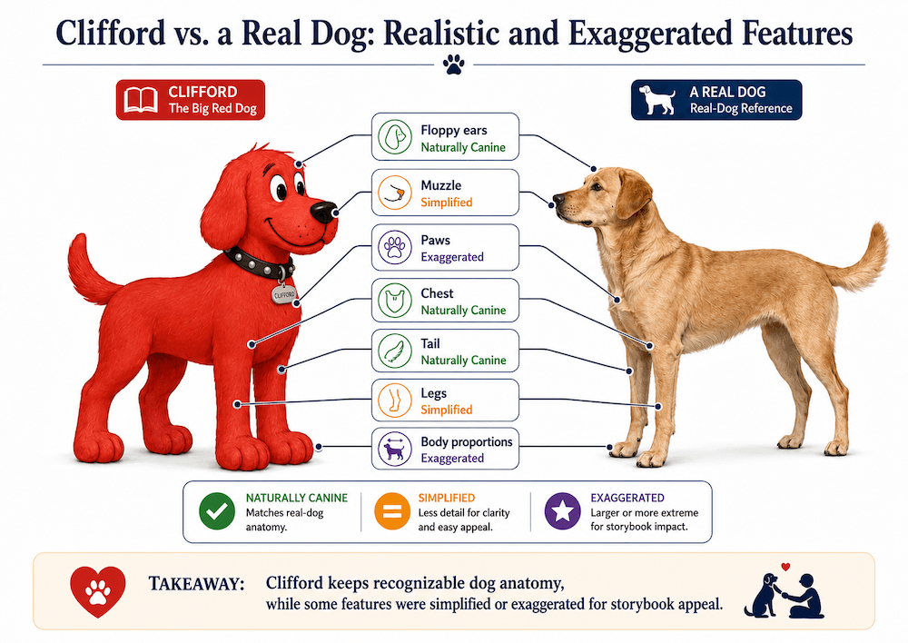 Clifford vs. Real Dog Anatomy