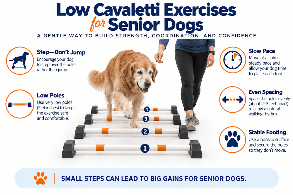 Low Cavaletti Exercises for Senior Dogs