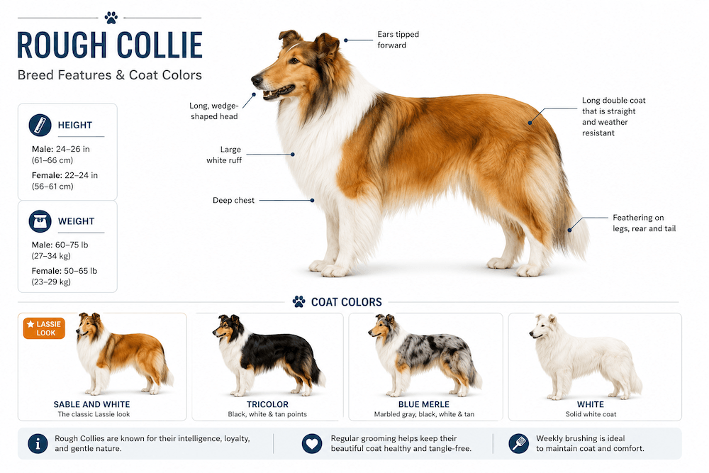 Rough Collie Breed Features & Coat Colors