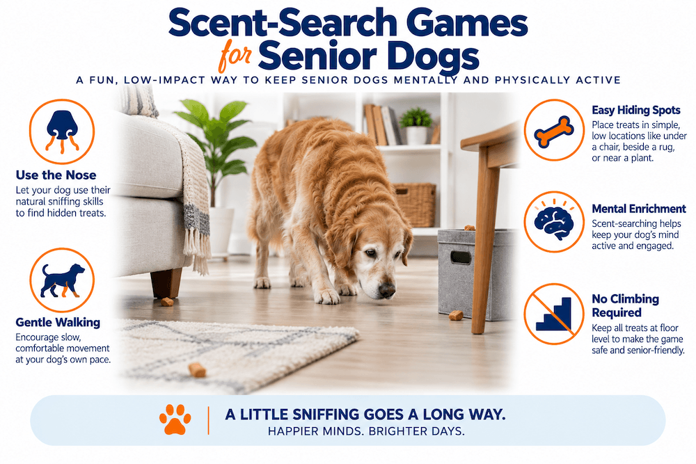 Scent-Search Games for Senior Dogs