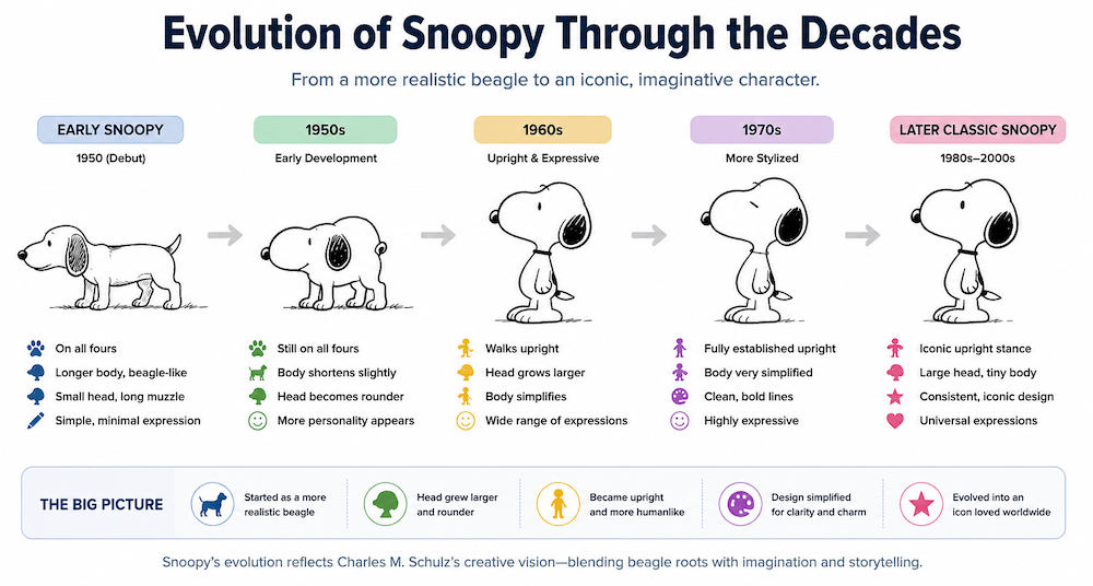 Snoopy’s Evolution Through the Decades