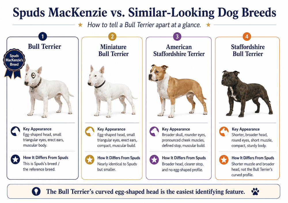 Spuds MacKenzie Breed Comparison