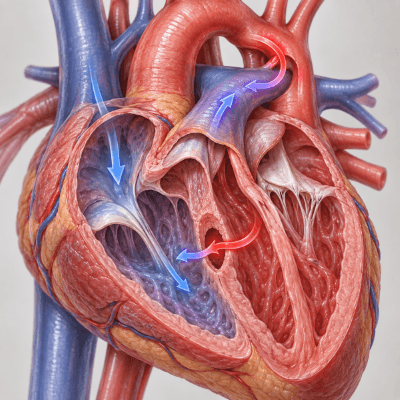 Dog with congenital heart defects illustration