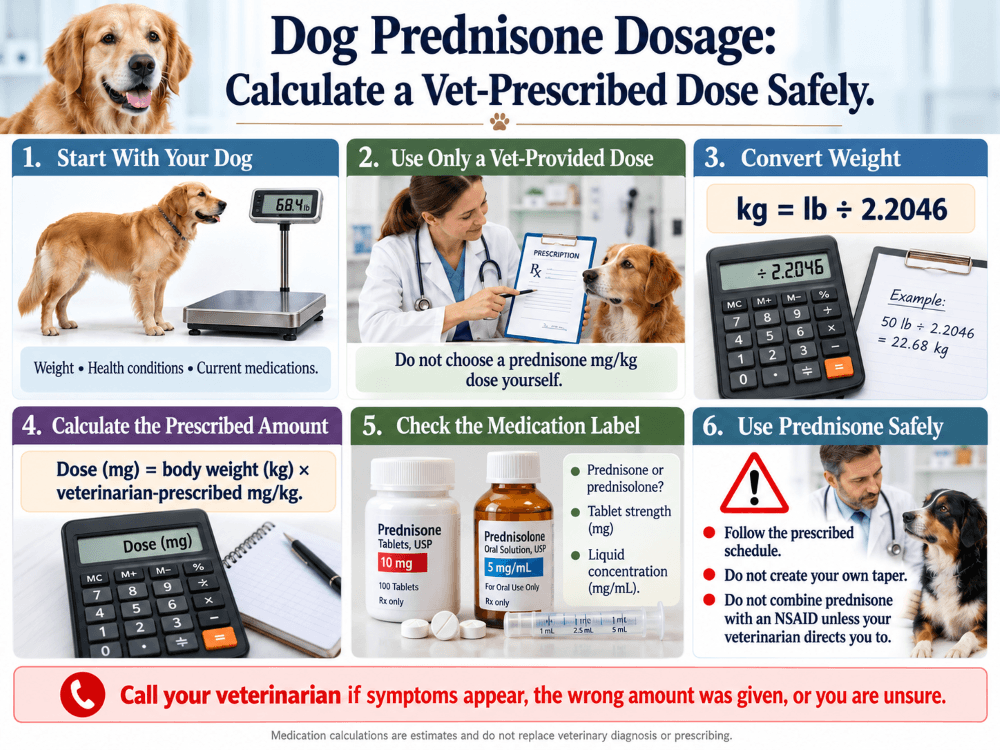 dog prednisone dosage caclculator infographic dog prednisone dosage caclculator infographic