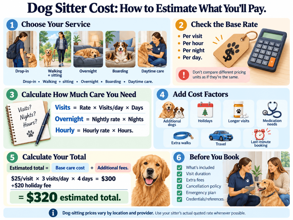 dog sitter cost calculator infographic dog sitter cost calculator infographic