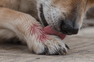 Dog displaying behavior associated with obsessive-compulsive behaviors
