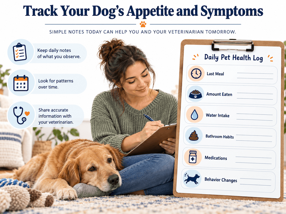 Keep a Record of Your Dog's Symptoms and Eating Habits