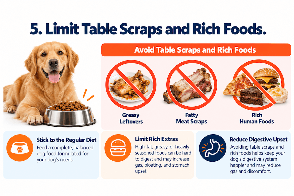 Limit Table Scraps and Rich Foods