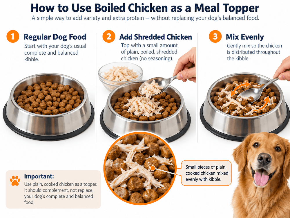 Mix Shredded Chicken With Regular Dog Food