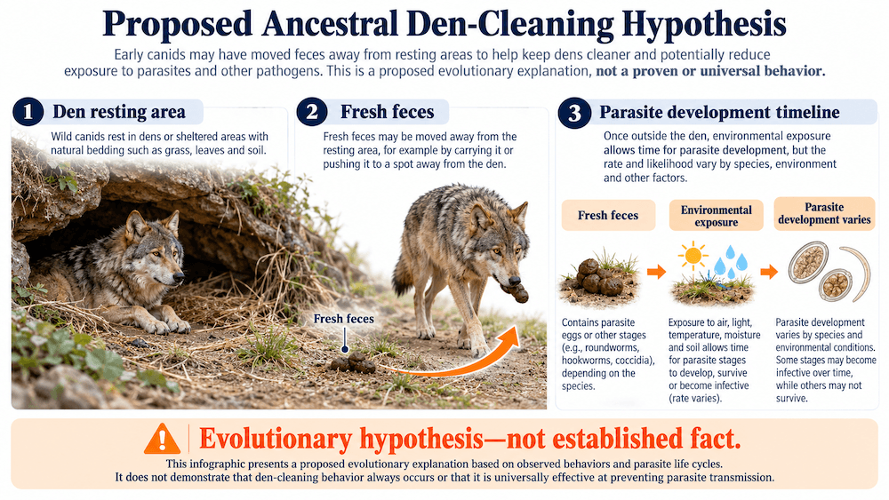 Possible Ancestral Den-Cleaning Behavior