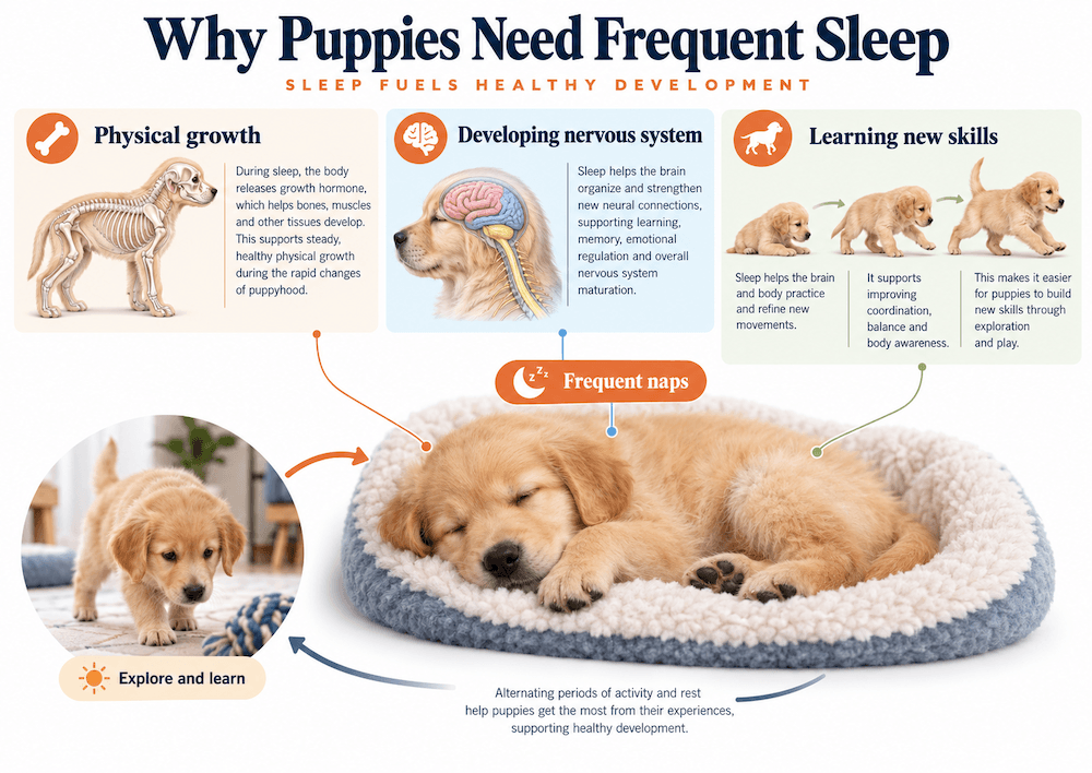 Puppies need frequent sleep