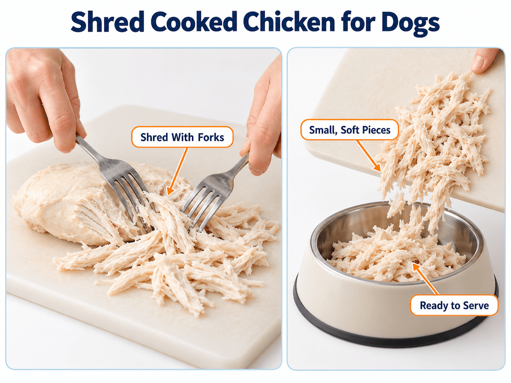 Shred or Cut the Chicken Into Small Pieces