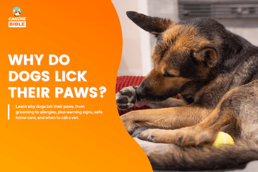 why do dogs lick their paws