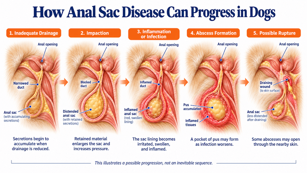anal sac progession in dogs